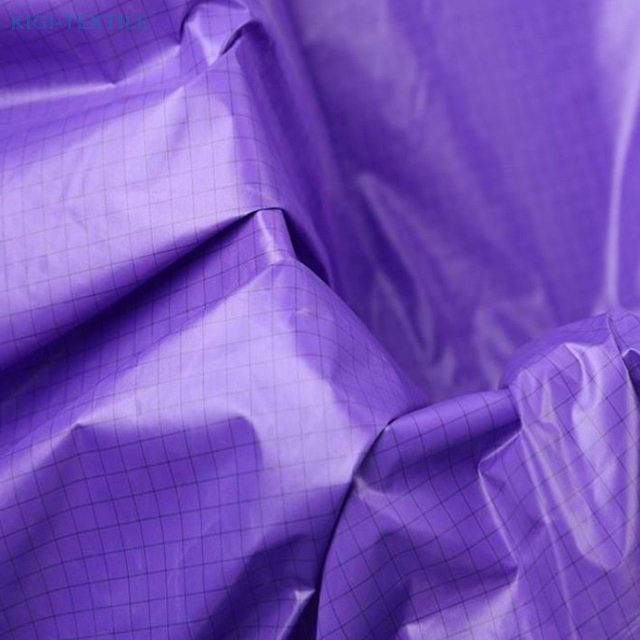 400T Recycled Nylon Cire Black-Line Ripstop Fluorine-Free Coated Fabric 35gsm for Down Jacket — product image 2
