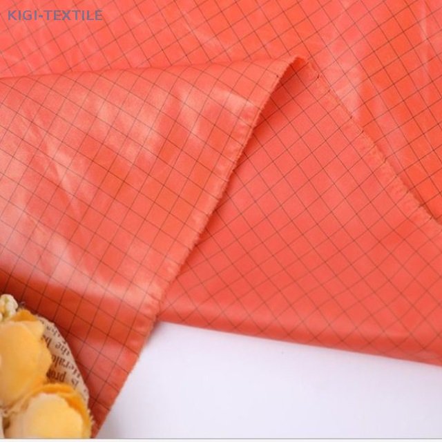 400T Recycled Nylon Cire Black-Line Ripstop Fluorine-Free Coated Fabric 35gsm for Down Jacket — product image 3