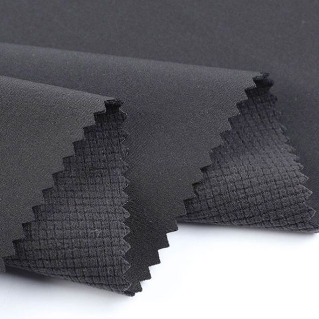 Recycled Polyester Stretch TPU Bonded Grid Fleece Softshell Fluorine-Free Fabric — product image 3